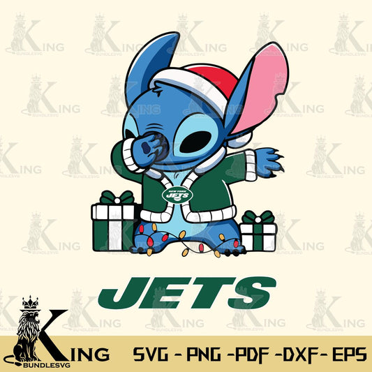 New York Jets Stitch Merry Christmas Svg Eps Dxf Png File, Digital Download