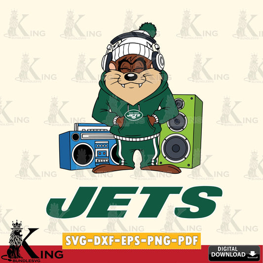 New York Jets Taz Hip Hop Cut file  , Digital Download , Instant Download, Looney Tunes svg, Football svg