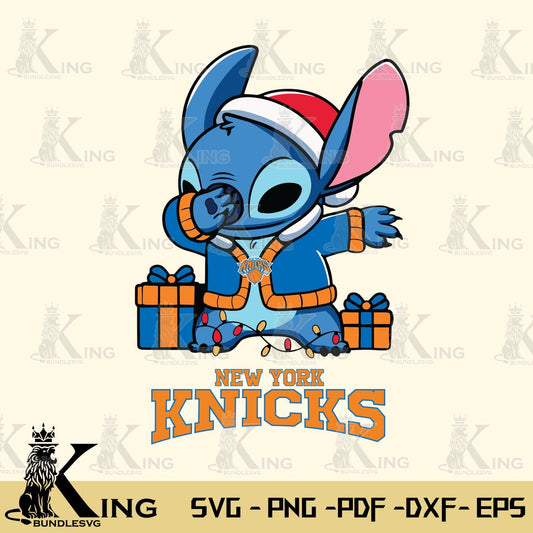 New York Knicks Stitch Merry Christmas Svg Eps Dxf Png File, Digital Download