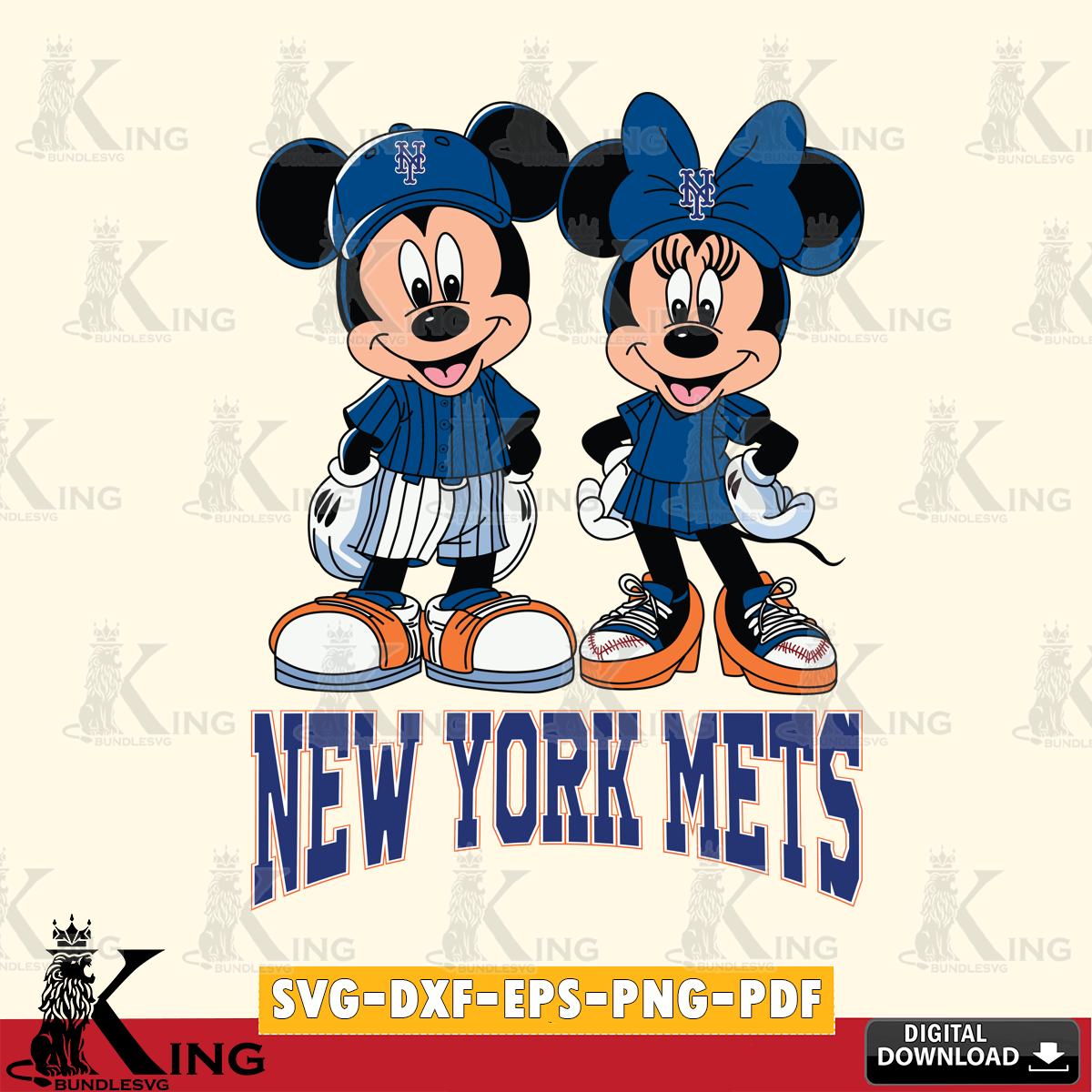 New York Mets Mickey Minnie Mouse Fan SVG File, MLB for Cricut, Silhouette, Digital Download , file cut