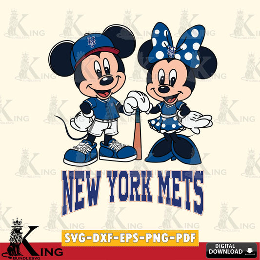 New York Mets Mickey Minnie Mouse Sport SVG File, MLB for Cricut, Silhouette, Digital Download , file cut
