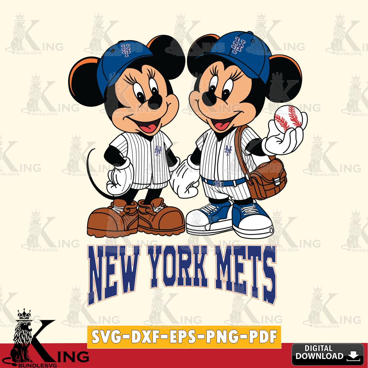 New York Mets Mickey Minnie Mouse couple SVG File, MLB for Cricut, Silhouette, Digital Download , file cut