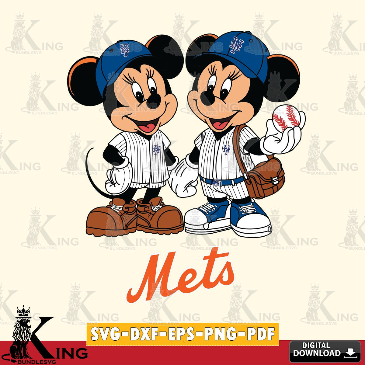 New York Mets Mickey Minnie Mouse couple SVG file , For Cricut,  File cut , Digital Download , PDF File, Cut Files