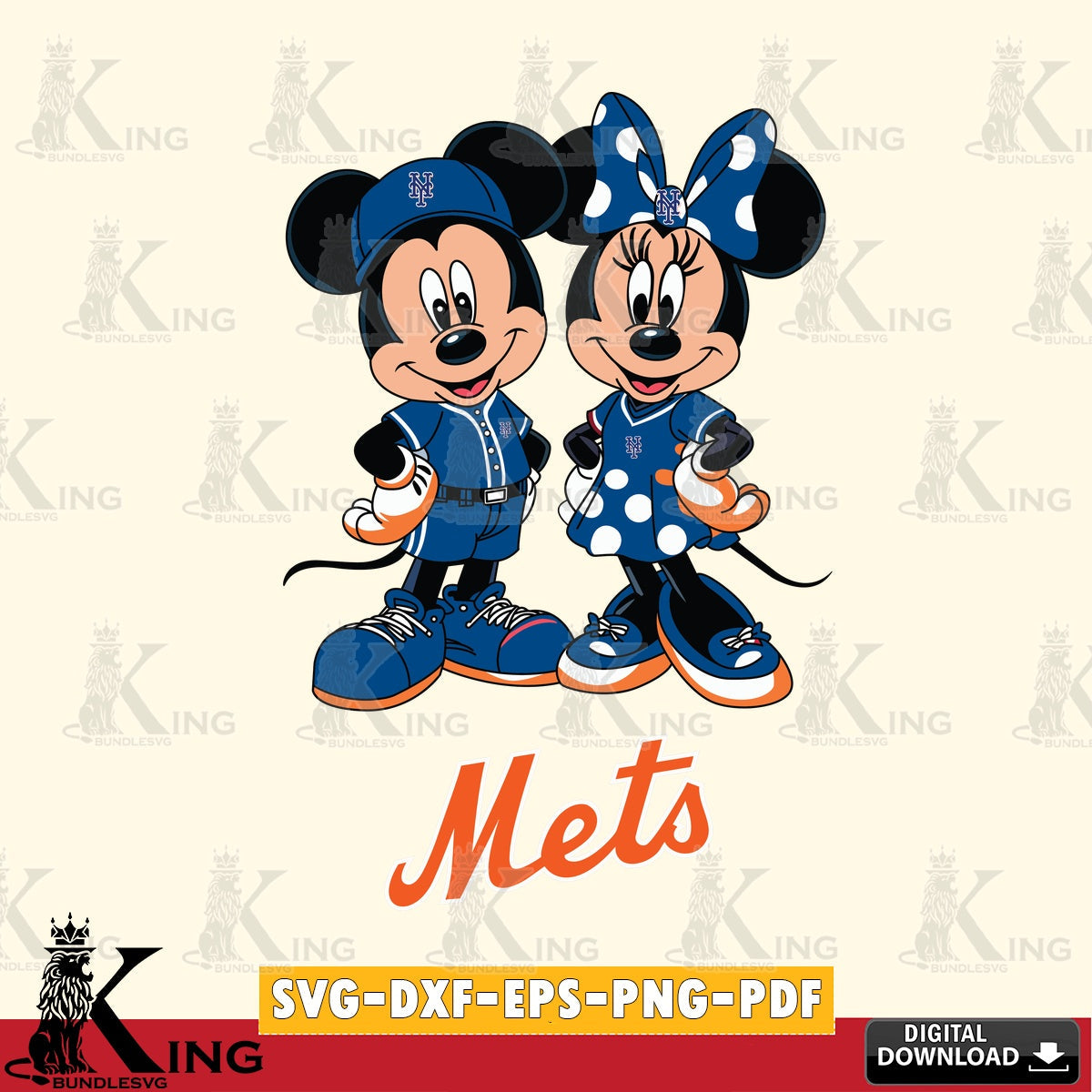 New York Mets Mickey Minnie Mouse couple sport SVG file , For Cricut,  File cut , Digital Download , PDF File, Cut Files