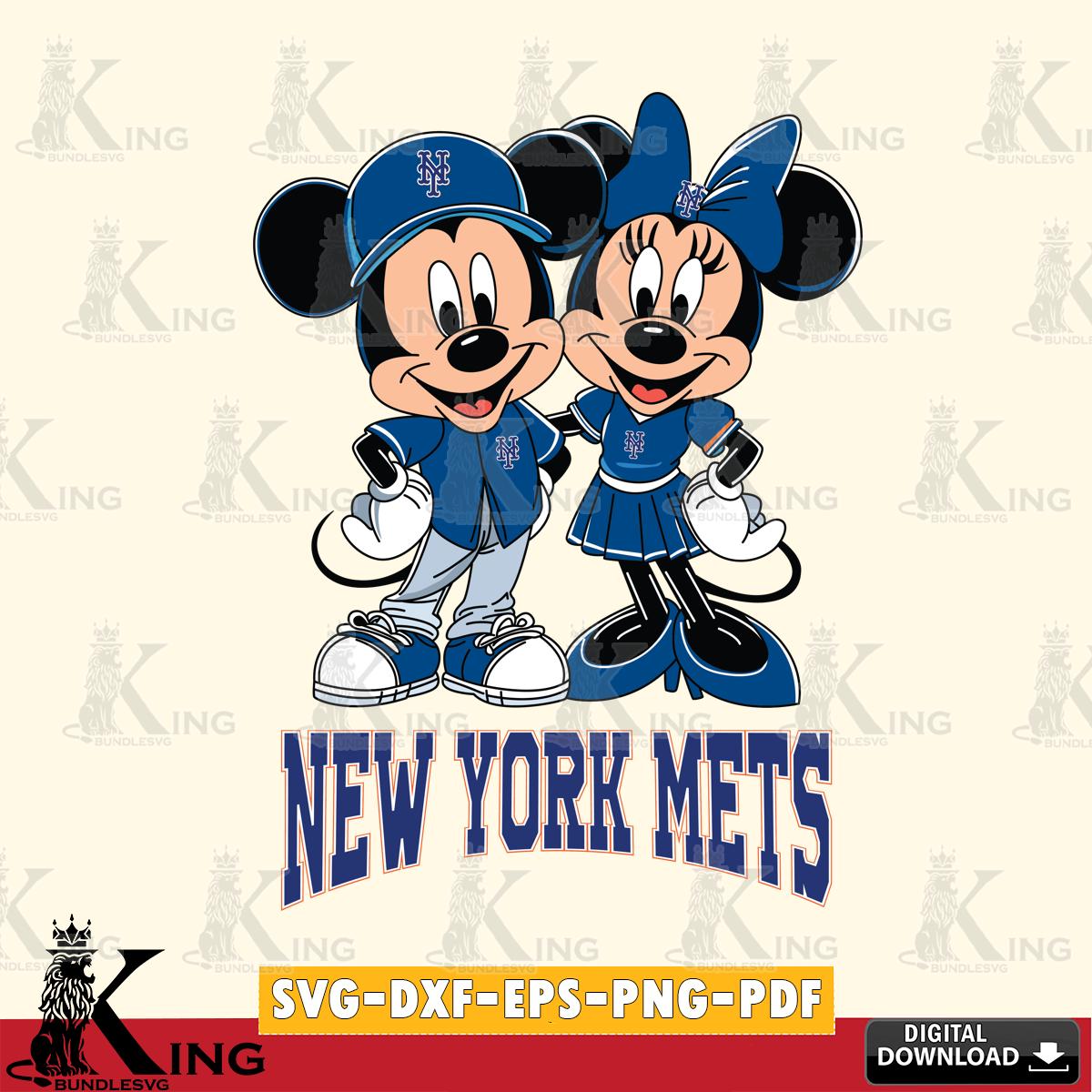 New York Mets Mickey Minnie Mouse smile SVG File, MLB for Cricut, Silhouette, Digital Download , file cut