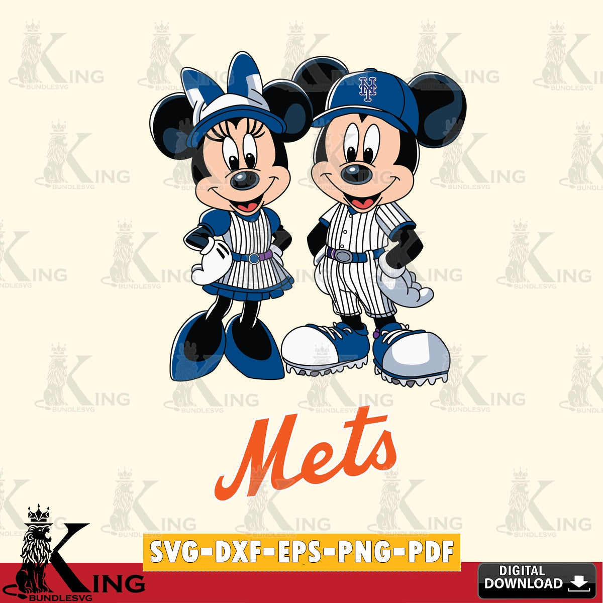 New York Mets Mickey Minnie Sport SVG file , For Cricut,  File cut , Digital Download , PDF File, Cut Files