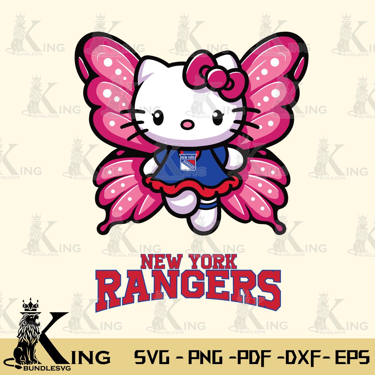 New York Rangers Hello Kitty Dreamscape Svg Eps Dxf Png File, Digital Download