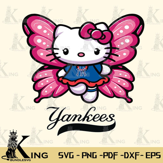 New York Yankees Hello Kitty Dreamscape Svg Eps Dxf Png File, Digital Download