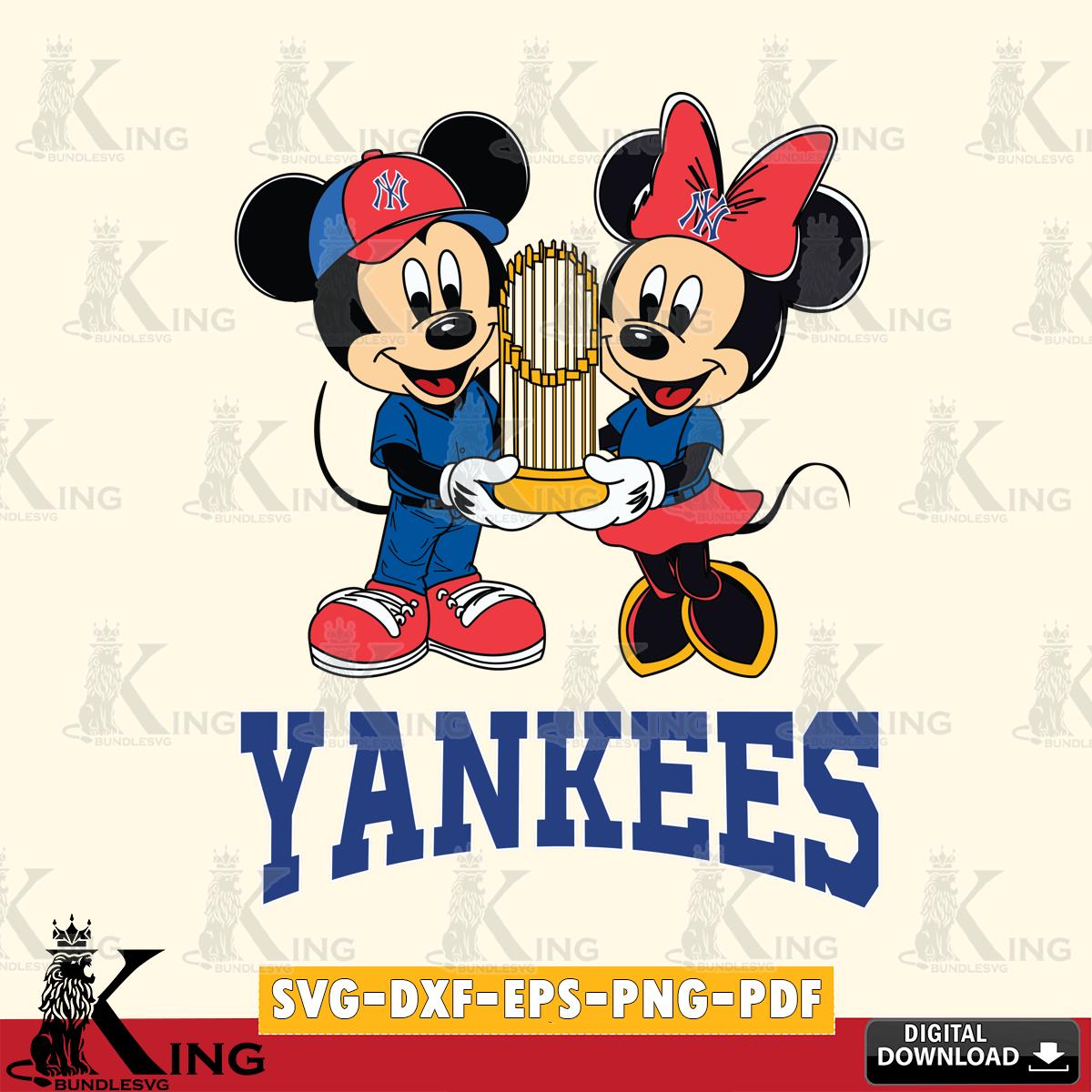New York Yankees Mickey Minnie Mouse Champions SVG File, MLB for Cricut, Silhouette, Digital Download , file cut