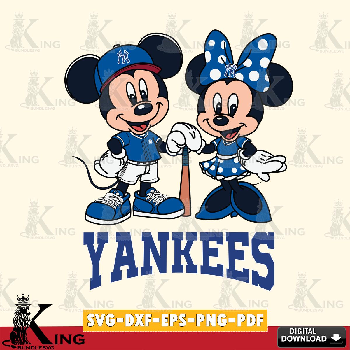 New York Yankees Mickey Minnie Mouse Sport SVG File, MLB for Cricut, Silhouette, Digital Download , file cut