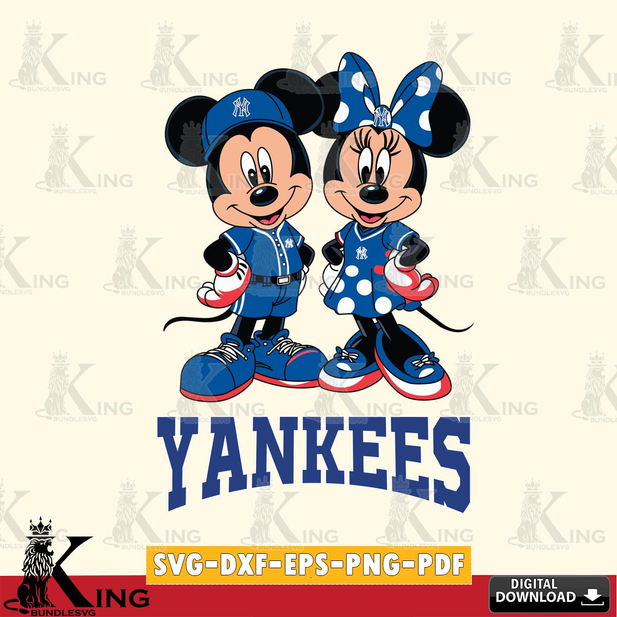 New York Yankees Mickey Minnie Mouse couple sport SVG File, MLB for Cricut, Silhouette, Digital Download , file cut