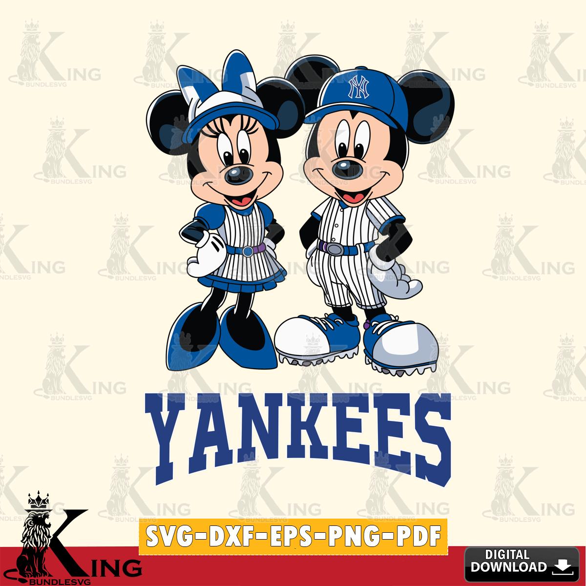 New York Yankees Mickey Minnie Sport SVG File, MLB for Cricut, Silhouette, Digital Download , file cut