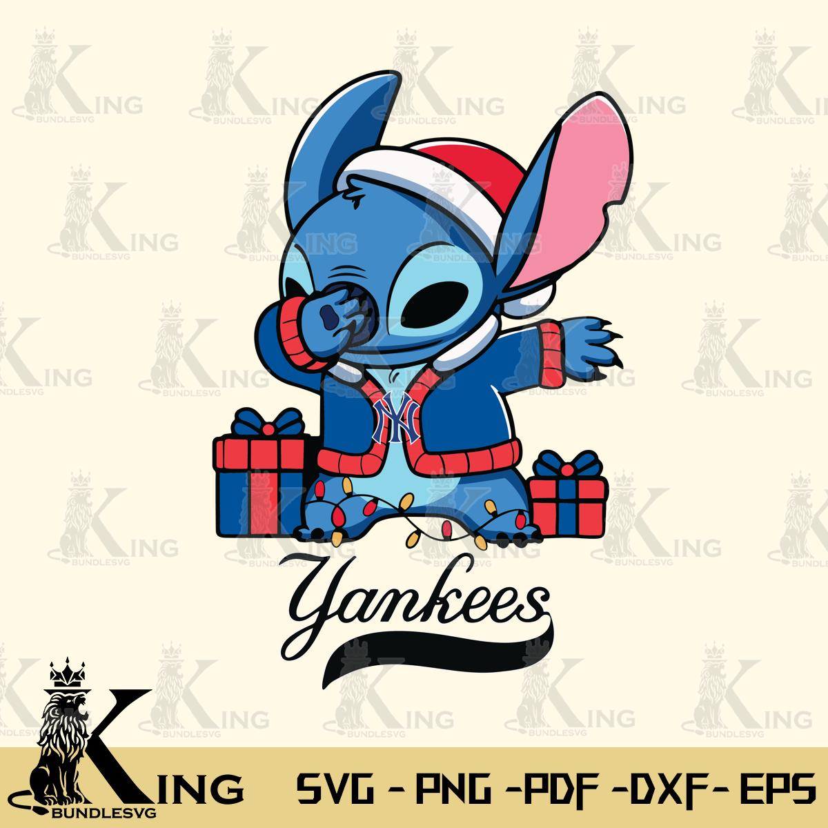 New York Yankees Stitch Merry Christmas Svg Eps Dxf Png File, Digital Download