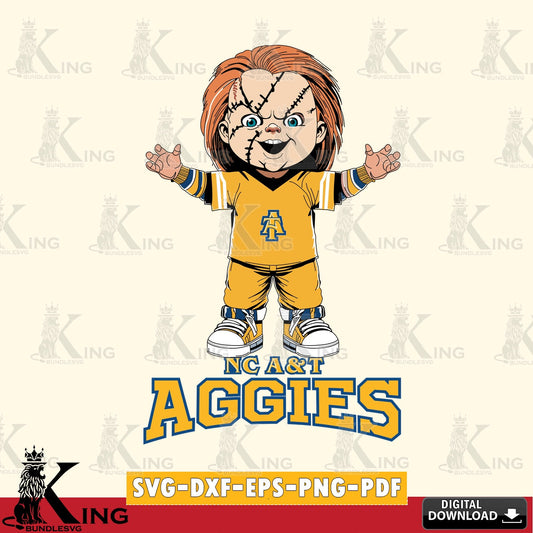 Creative design featuring North Carolina A&T Chucky Football NCAA cut SVG PNG files perfect for Cricut and Silhouette cutting