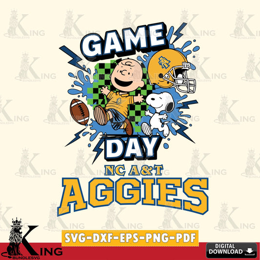North Carolina A&T Game Day Peanuts SVG, Cricut, Cut file  , Digital Download , Instant Download, Peanuts svg, NCAA svg, Football svg, Sport svg