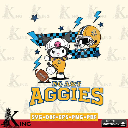 North Carolina A&T Kuromi Game Day SVG file, Cricut, Cut file  , Digital Download , Instant Download, Sanrio svg, Clipart
