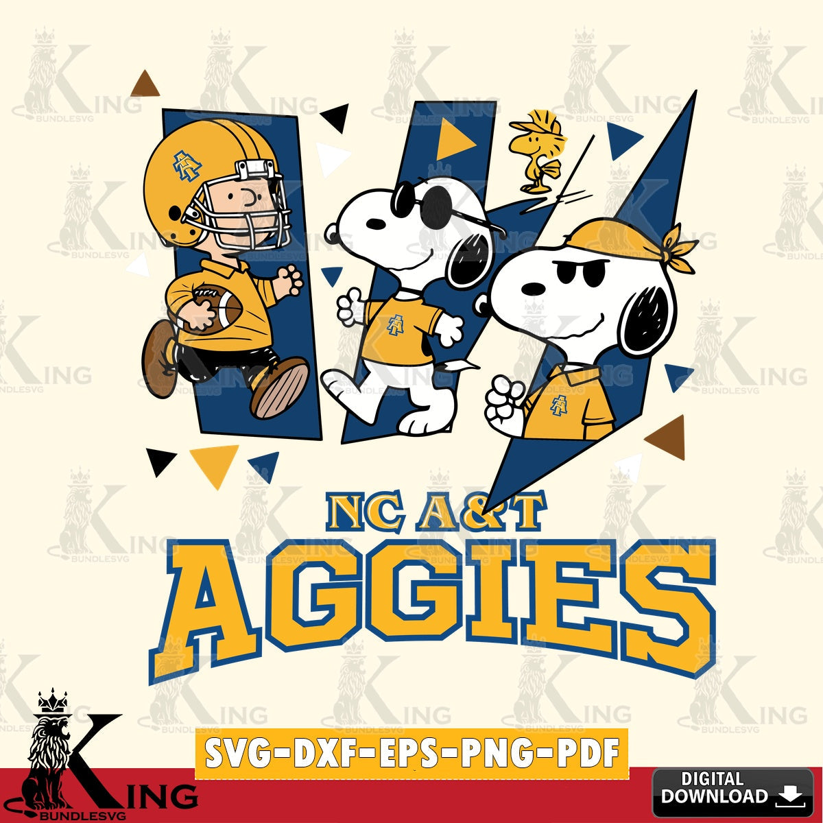 North Carolina A&T Peanuts Joe Cool SVG, Cricut, Cut file  , Digital Download , Instant Download, Peanuts svg, NCAA svg, Football svg, Sport svg