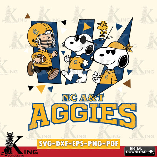North Carolina A&T Peanuts Joe Cool SVG, Cricut, Cut file  , Digital Download , Instant Download, Peanuts svg, NCAA svg, Football svg, Sport svg