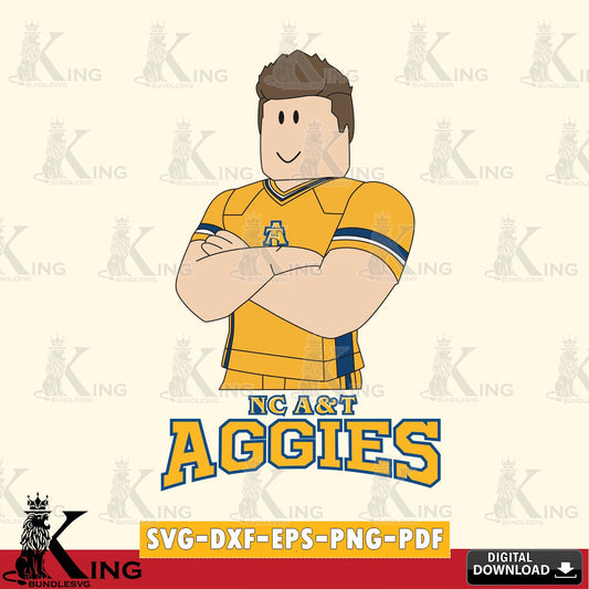 North Carolina A&T Roblox Football SVG file , NCAA Cricut,  File cut , Digital Download , PDF File