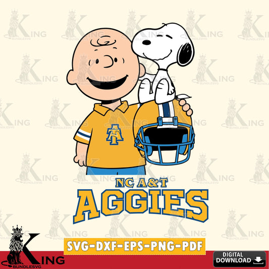 North Carolina A&T Snoopy On Helmet SVG, Cricut, Cut file  , Digital Download , Instant Download, Peanuts svg, NCAA svg, Football svg, Sport svg