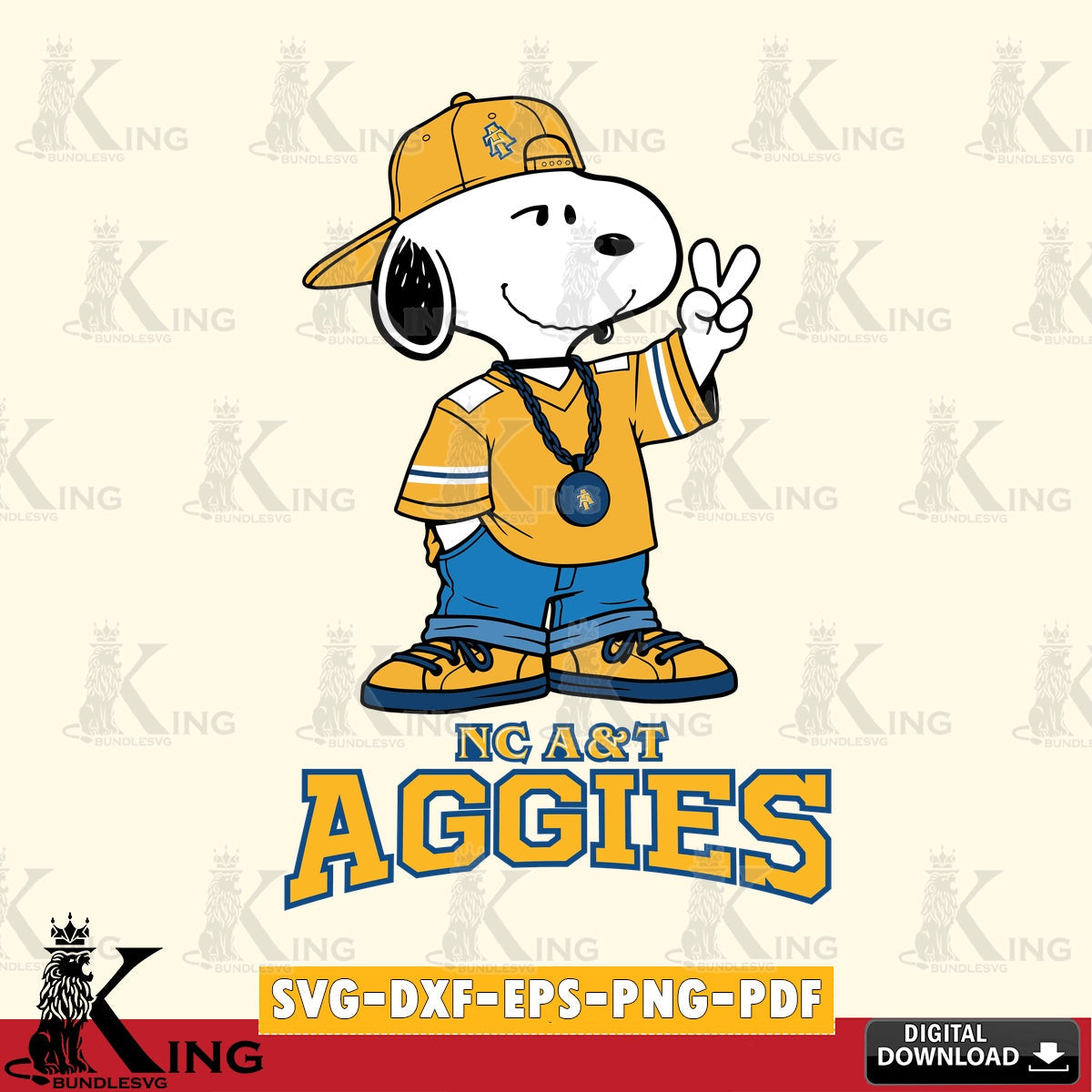 North Carolina A&T Snoopy Say hi SVG, Cricut, Cut file  , Digital Download , Instant Download, Peanuts svg, NCAA svg, Football svg, Sport svg