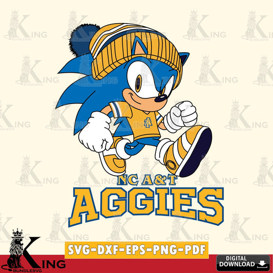 High-quality graphic of North Carolina A&T Sonic Football, vector illustration for POD merchandise and apparel