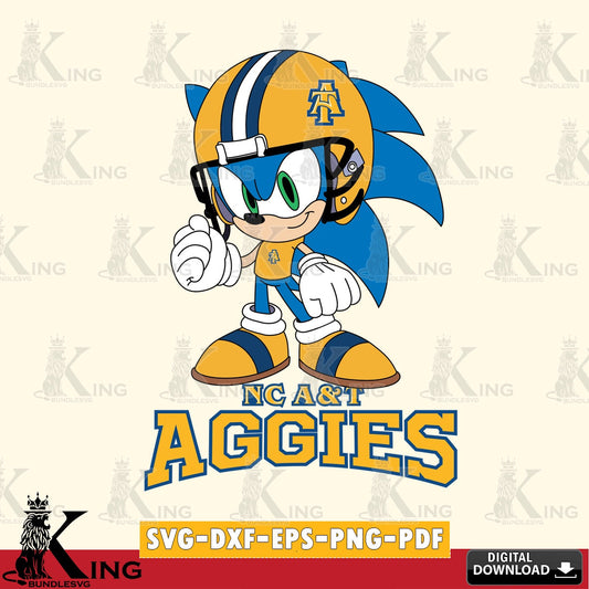 North Carolina A&T Sonic Football Mascot SVG file, Vector , Digital Download , PDF File , Instant Download