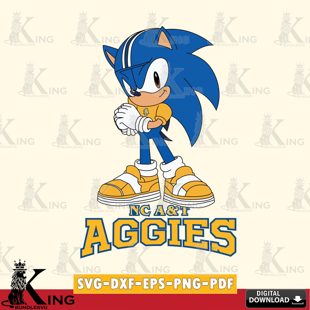 North Carolina A&T Sonic cute Football SVG file, Vector , Digital Download , PDF File , Instant Download
