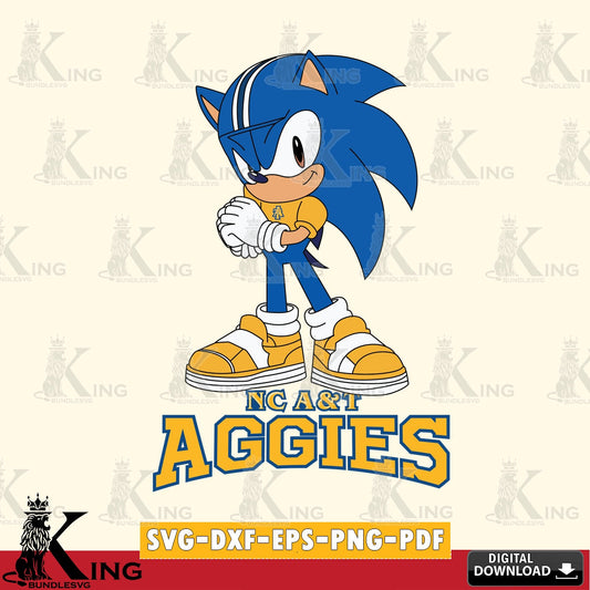 North Carolina A&T Sonic cute Football SVG file, Vector , Digital Download , PDF File , Instant Download