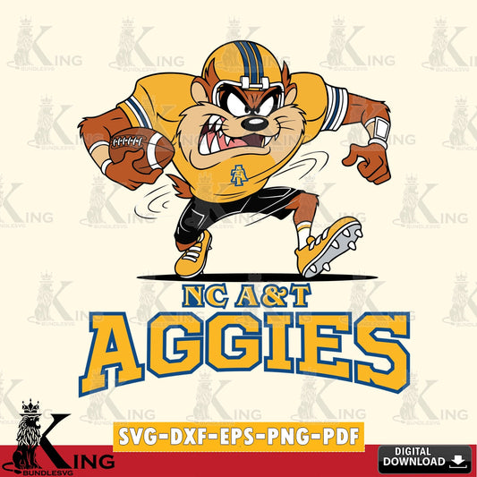 North Carolina A&T Taz Football Helmet SVG file, Cut file  , Digital Download , Instant Download, Taz svg, NCAA svg