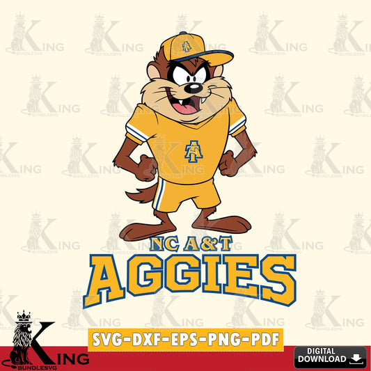 North Carolina A&T Taz Standing Pose SVG file, Cut file  , Digital Download , Instant Download, Taz svg, NCAA svg