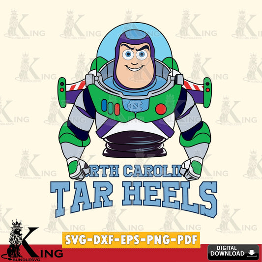 Eye-catching graphic of North Carolina Tar Heels Buzz Lightyear Football, a digital file for silhouette cameo and cricut projects