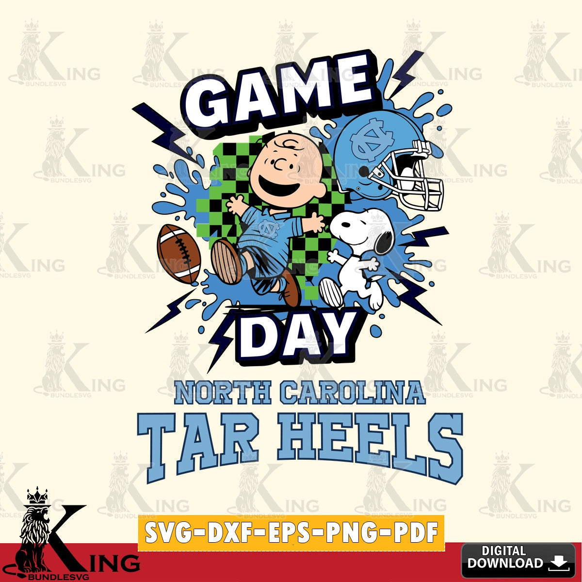 North Carolina Tar Heels Game Day Peanuts SVG, Cricut, Cut file  , Digital Download , Instant Download, Peanuts svg, NCAA svg, Football svg, Sport svg