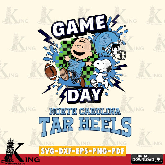 North Carolina Tar Heels Game Day Peanuts SVG, Cricut, Cut file  , Digital Download , Instant Download, Peanuts svg, NCAA svg, Football svg, Sport svg