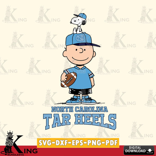 North Carolina Tar Heels Peanuts Football Rugby SVG, Cricut, Cut file  , Digital Download , Instant Download, Peanuts svg, NCAA svg, Football svg, Sport svg