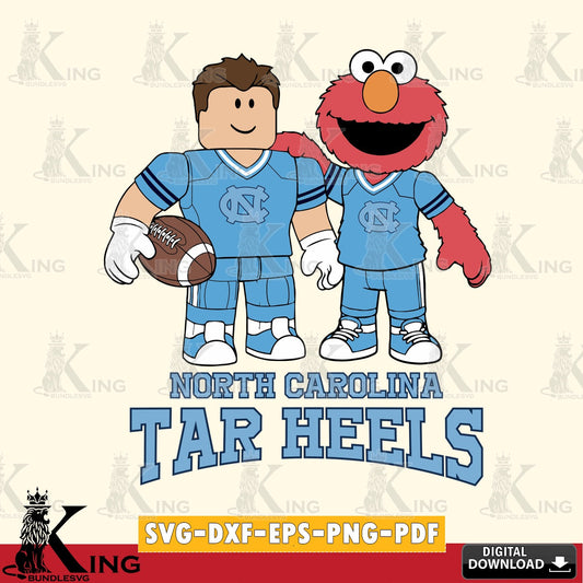 North Carolina Tar Heels Roblox & Elmo Football SVG file , NCAA Cricut,  File cut , Digital Download , PDF File