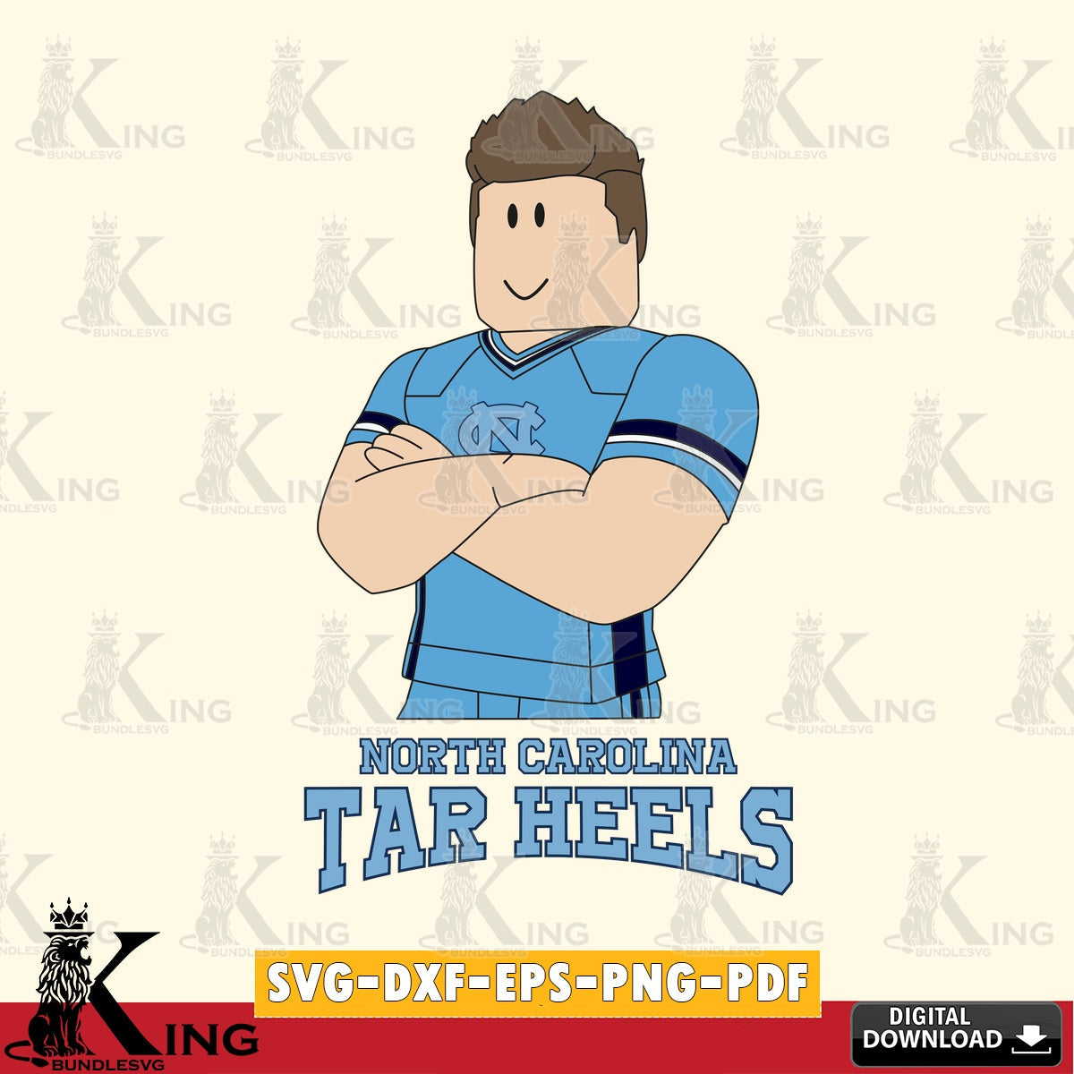 North Carolina Tar Heels Roblox Football SVG file , NCAA Cricut,  File cut , Digital Download , PDF File