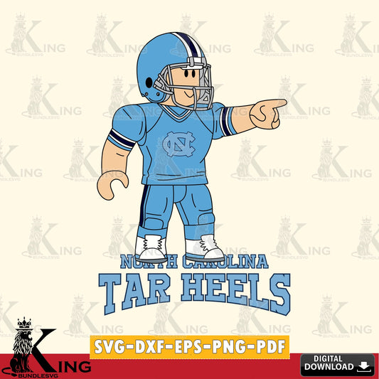 North Carolina Tar Heels Roblox Player Football SVG file , NCAA Cricut,  File cut , Digital Download , PDF File