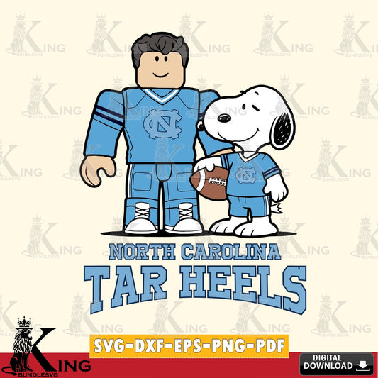 North Carolina Tar Heels Roblox & Snoopy Football SVG file , NCAA Cricut,  File cut , Digital Download , PDF File