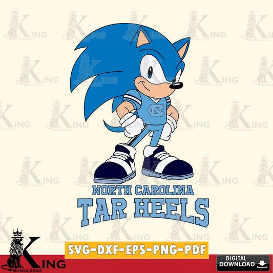 North Carolina Tar Heels Sonic Football Star Mascot SVG file, Vector , Digital Download , PDF File , Instant Download