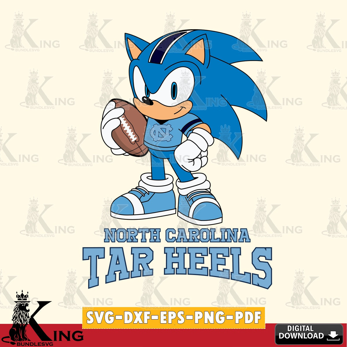 Digital download featuring North Carolina Tar Heels Sonic Game Day Ready, high-quality vector for DIY scrapbooking and home decor