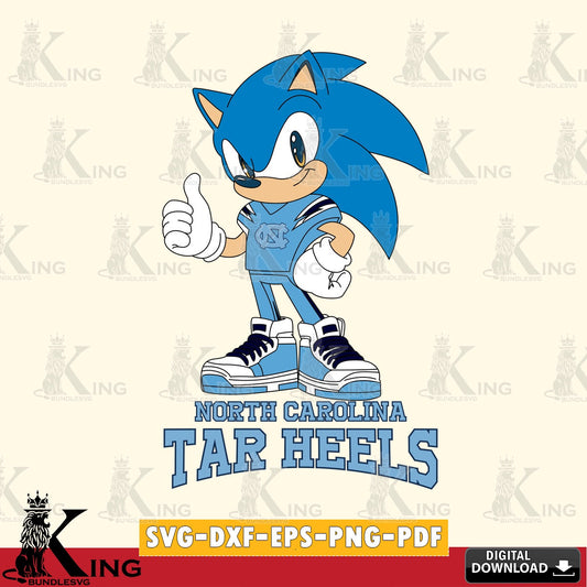 North Carolina Tar Heels Sonic Like Football SVG file, Vector , Digital Download , PDF File , Instant Download