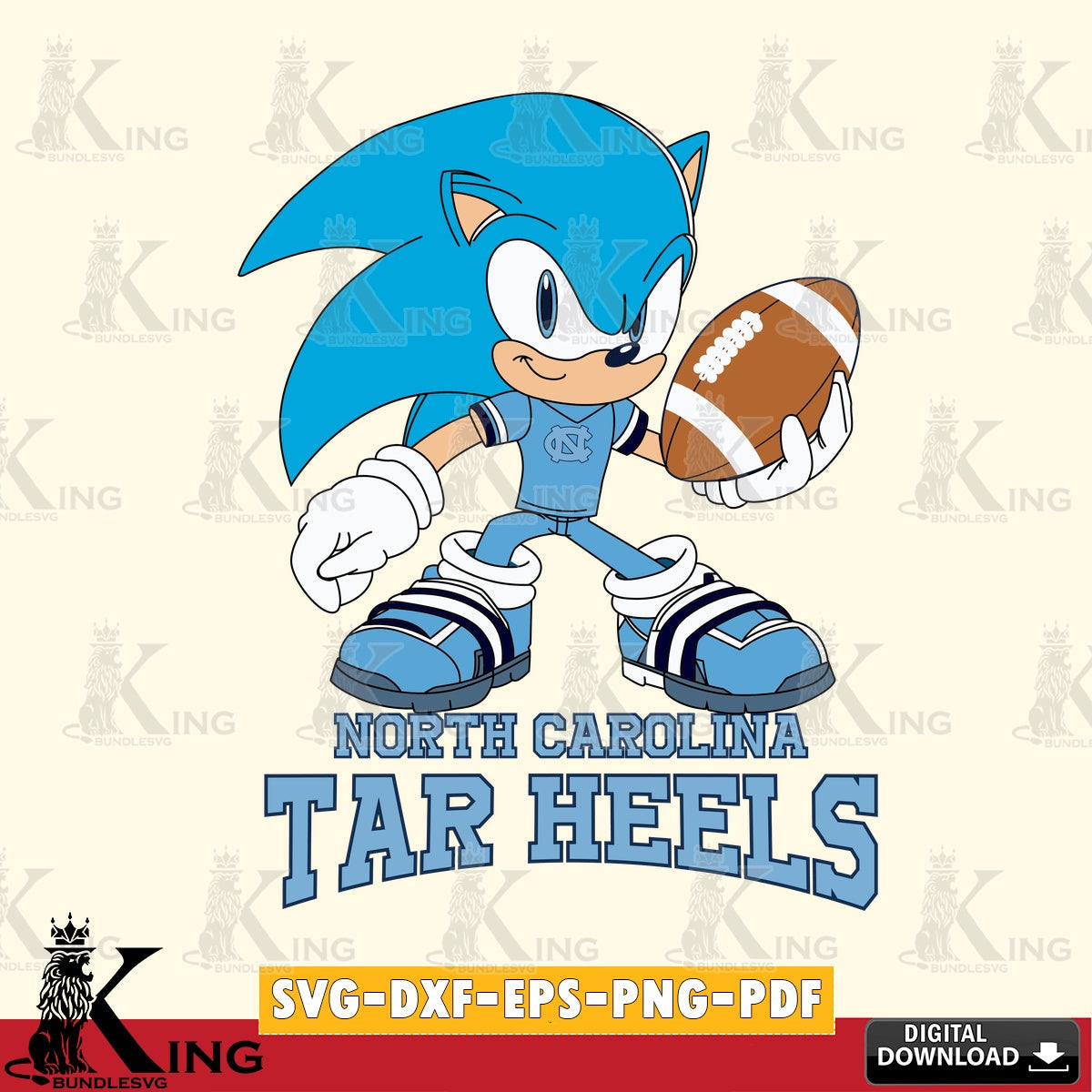 North Carolina Tar Heels Sonic Rugby SVG file, Vector , Digital Download , PDF File , Instant Download
