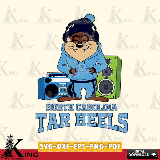 North Carolina Tar Heels Taz Hip Hop SVG file, Cut file  , Digital Download , Instant Download, Taz svg, NCAA svg