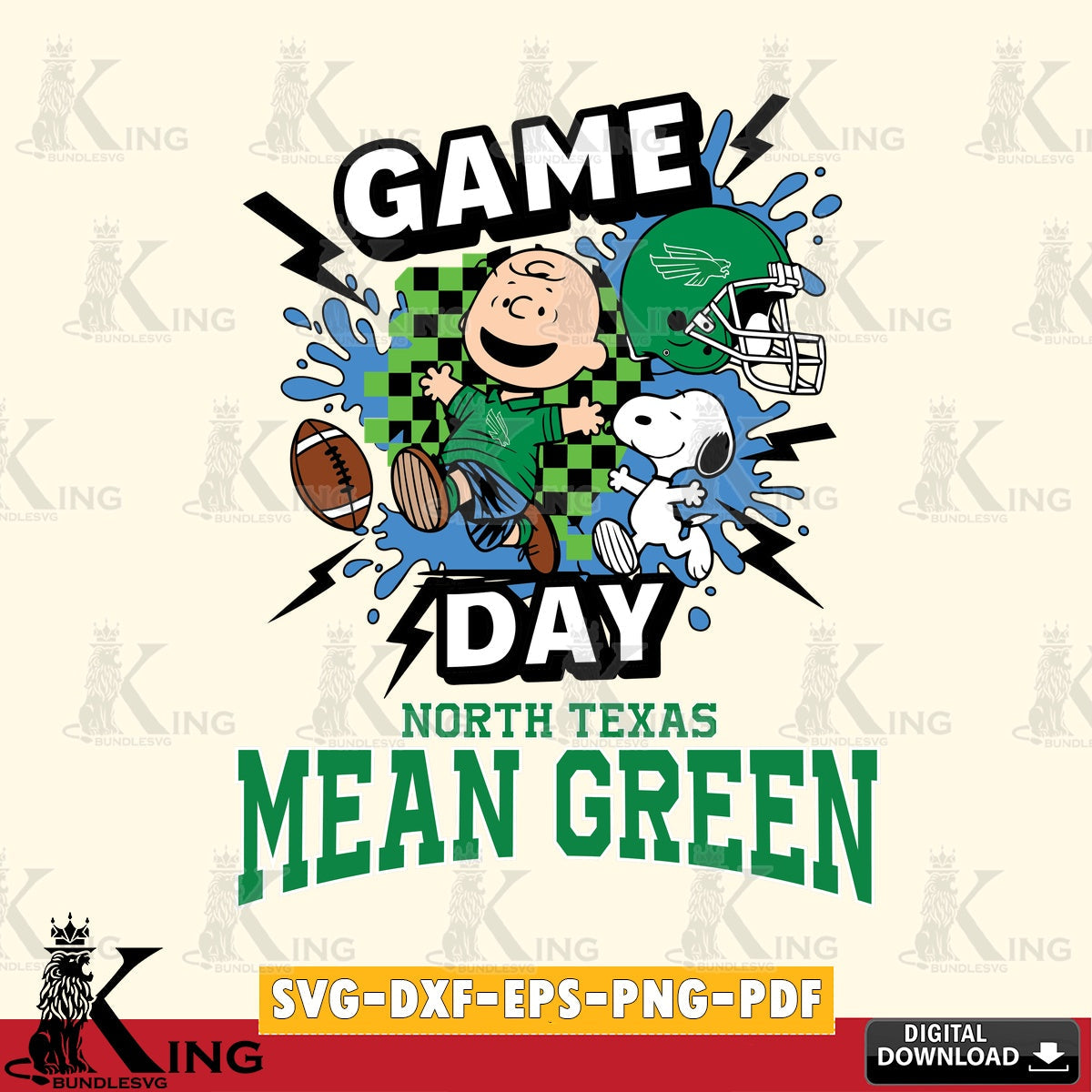 North Texas Mean Green Game Day Peanuts SVG, Cricut, Cut file  , Digital Download , Instant Download, Peanuts svg, NCAA svg, Football svg, Sport svg