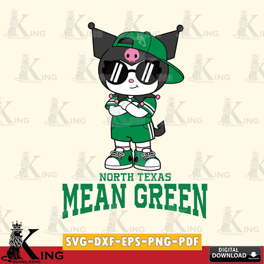 North Texas Mean Green Kuromi Football Jersey SVG file, Cricut, Cut file  , Digital Download , Instant Download, Sanrio svg, Clipart