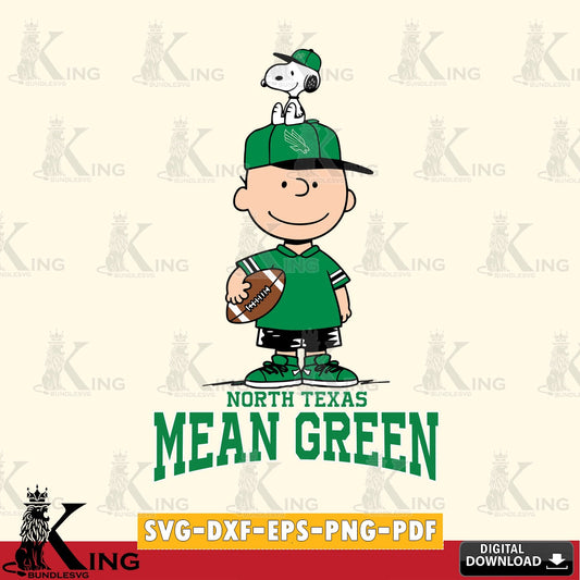 North Texas Mean Green Peanuts Football Rugby SVG, Cricut, Cut file  , Digital Download , Instant Download, Peanuts svg, NCAA svg, Football svg, Sport svg