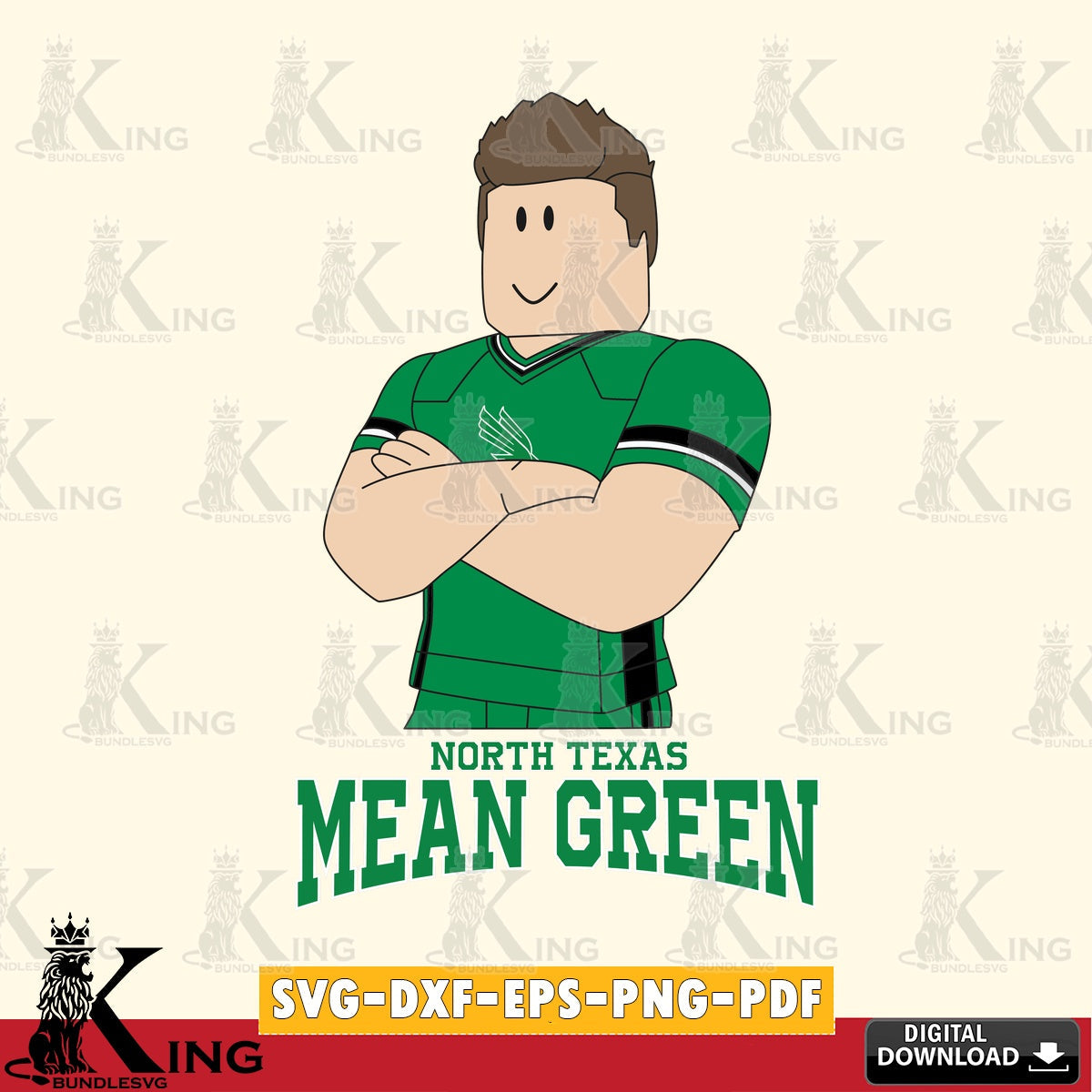 North Texas Mean Green Roblox Football SVG file , NCAA Cricut,  File cut , Digital Download , PDF File