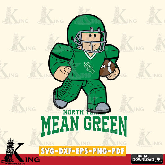 North Texas Mean Green Roblox Player Rugby SVG file , NCAA Cricut,  File cut , Digital Download , PDF File
