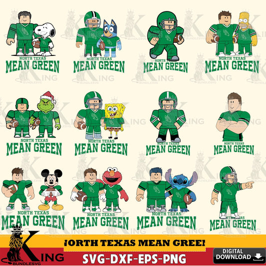 North Texas Mean Green Roblox With Friends football NCAA Bundle SVG file , NCAA Cricut,  File cut , Digital Download , PDF File